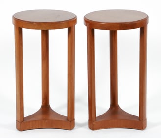 Pair of Wormley for Dunbar Circular Side Tables MCM