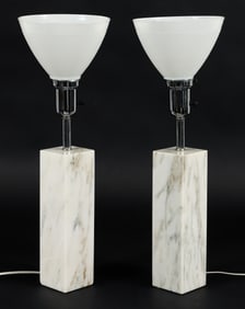 Pair of Florence Knoll Marble Table Lamps
