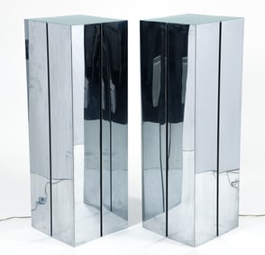 Pair Neal Small for George Kovacs Illuminated Pedestals