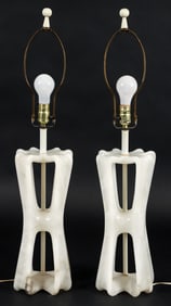 Pair of Rare Maurizio Tempestini for Laurel Alabaster Lamps