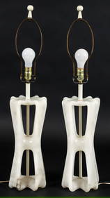 Pair of Rare Maurizio Tempestini for Laurel Alabaster Lamps (1 of 4)