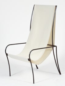 Paul Ludick Steel and Muslin Prototype Sling Chair
