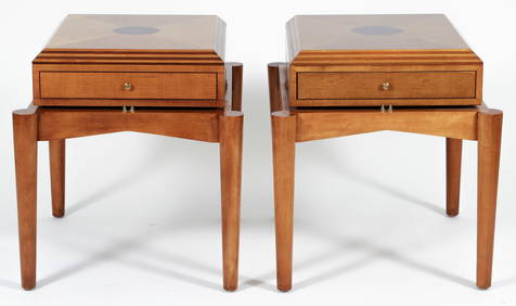 Henredon Imagine Maple and Walnut Burl Side Tables (1 of 7)