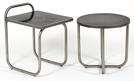 2 Gilbert Rohde for Troy Sunshade Side Tables 1930s