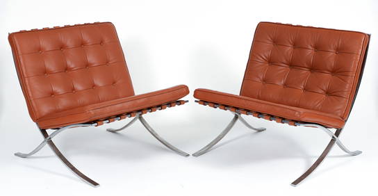 Pair After Mies Van der Rohe Barcelona Style Chairs (1 of 6)