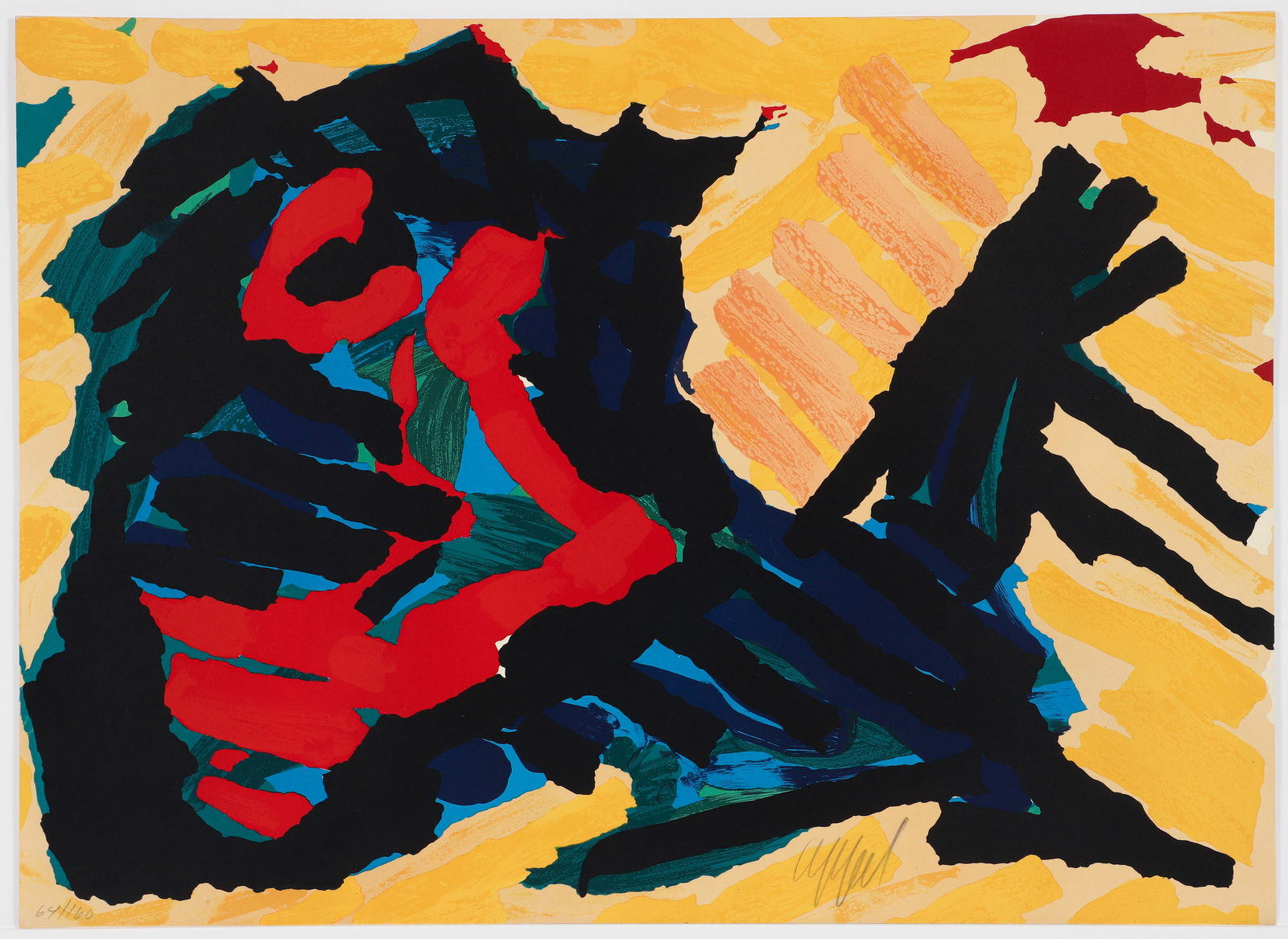 Karel Appel Running Horse 1979 Signed Lithograph