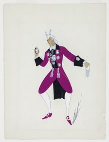 Erte original gouache painting Torquemada 1945 for L'Heure Espagnole