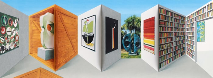 Patrick Hughes St. Ives 3D Multiple with Hand Coloring