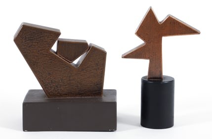 Gino Lorcini Pair of Metal Sculpture Maquettes
