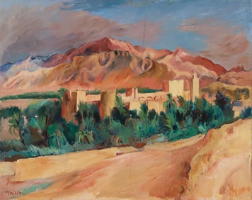 Adolphe Milich French Landscape Oil on Canvas