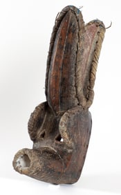 Wood and Leather African Mask
