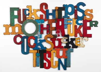 David Buckingham George Carlin 7 Dirty Words Metal Sculpture