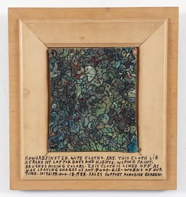 Howard Finster Wipe Cloth Rag Art 1988 Folk Art