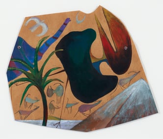 David Lewis Dancing Animals 1992 Gouache on Paper