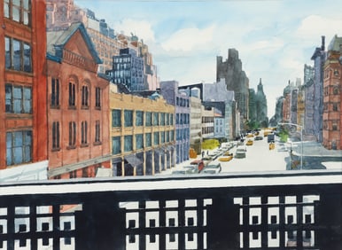 Robert Bowden Watercolor West Side of Manhattan 2009