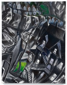 Douglas Cooper Along Warrington 1992 Charcoal Drawing