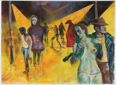 Frank Harris Snake Charmers 1984 Work on Paper