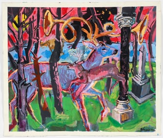 Frank Harris The Deer 1986 Work on Paper