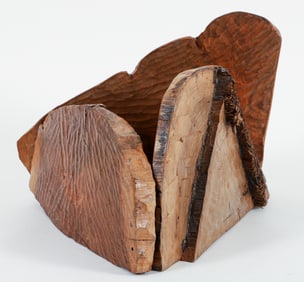 Thaddeus Mosley Triangular Abstraction Wood Sculpture