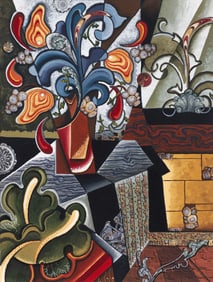 Terry Shutko Untitled Cubist Work Gouache and Collage