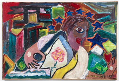 Robert Wright Oil on Canvas Self Taught Artist 1987