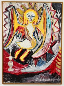 Robert Wright Oil on Board The Angel Self Taught Artist 1991