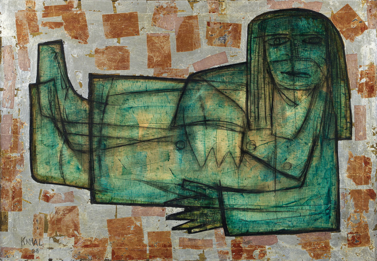 Kamal Youssef Circe Mixed Media Painting 1968 (1 of 4)