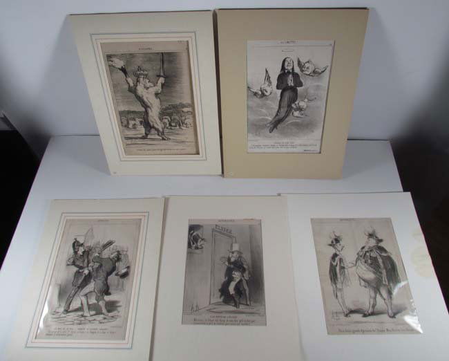 5 Honore Daumier lithographs from Charivari: Artist: Daumier, Honore (French 1808-1879) Title: 5 Lithographs from Chiavari Date: 1830's Medium: lithographs Dimensions: 12.5 x 9.5 inches, and variable Signature: signed in the plate
