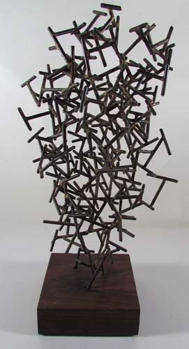 Glen Davis 1969 welded metal sculpture: Artist: Davis, William Glen (20th cent. Western PA) Title: Abstract Tower Sculpture Date: 1969 Glen Davis was an active member of Pittsburgh's "Group A". Group A was an artist's group who's purposes w