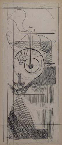 Marcel Duchamp etching "Coffee Mill" from cancelled pl: Artist: Duchamp, Marcel (French 1887-1968) Title: "Coffee Mill" for Du Cubisme Date: 1912/printed in 1947, Medium: etching A good rich impression Dimensions: 7" x 3 & 1/8 Edition: Duchamp'