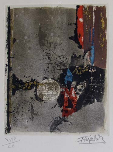 Johnny Friedlander aquatint/etching: Artist: Friedlaender, Johnny (German/French, 1912-1992) Title: Untitled Abstract Medium: etching and aquatint Dimensions: 6.5 x 5.25 inches Edition: XXIV/LX Signature: Pencil signed and nu