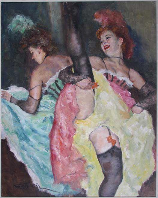 Fried Pal "Can Can Dancers, Paris" oil painting
