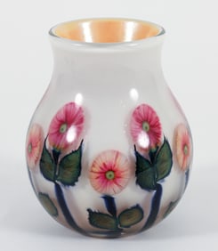 Daniel Lotton Art Glass Floral Motif Vase 2000