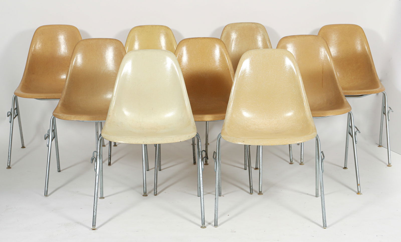 Set of 9 Herman Miller DSS Stacking Shell Chairs (1 of 4)