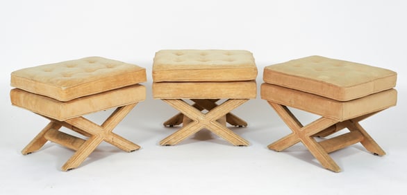 3 Billy Baldwin Style Upholstered Ottomans