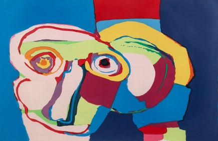 Karel Appel Dream Colored Head 1970 Signed Lithograph