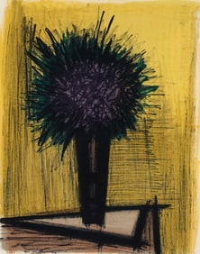 Bernard Buffet The Violet Bouquet Lithograph Signed 1968