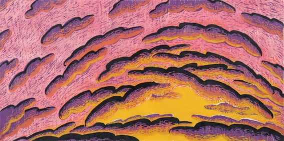 Louisa Chase Dawn Color Woodcut Signed 1982