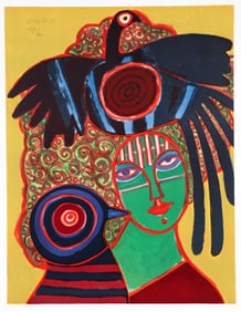 Corneille Imaginary Portrait Signed Lithograph 1981