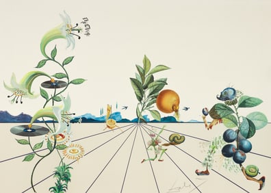 Salvador Dali Embossed Lithograph Floradali I