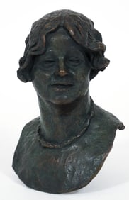 Enrico Glicenstein Bronze Bust of Sophie Irene Loeb