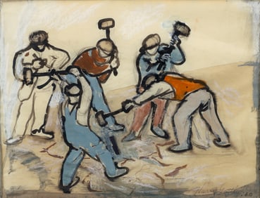 Harry Gottlieb Gouache Figure Study 1940