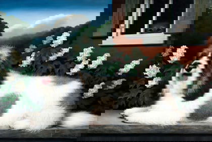 Christine Herman Merrill 2012 oil Two Dogs