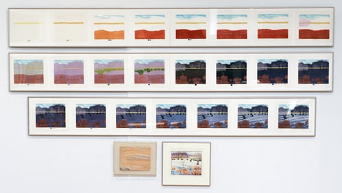 Gordon Mortensen Snowy Meadow with Woodcut Stage Proofs