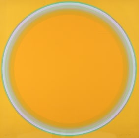 Lothar Quinte Quasar Gelb Grun Screenprint Signed 1972