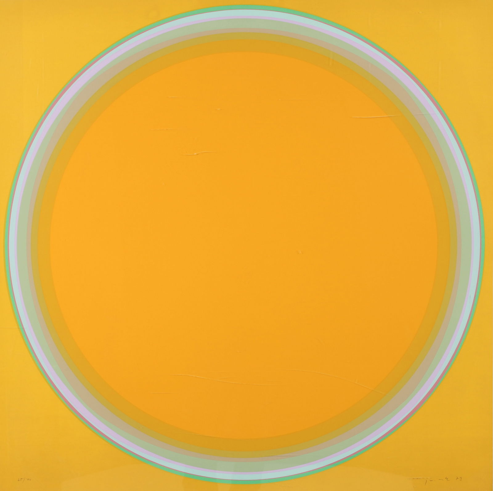 Lothar Quinte Quasar Gelb Grun Screenprint Signed 1972 (1 of 4)