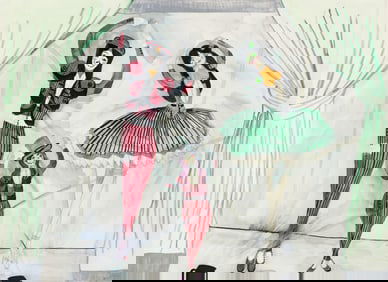 Aurie Ramirez Watercolor on Paper Dancers