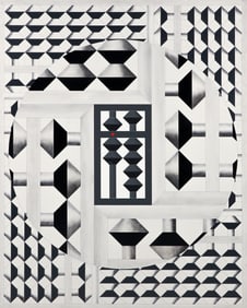 Yoshio Sekine 1974 oil on canvas Abacus #356