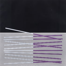 Jesus Rafael Soto Untitled Etching Black and Purple 1970 Signed