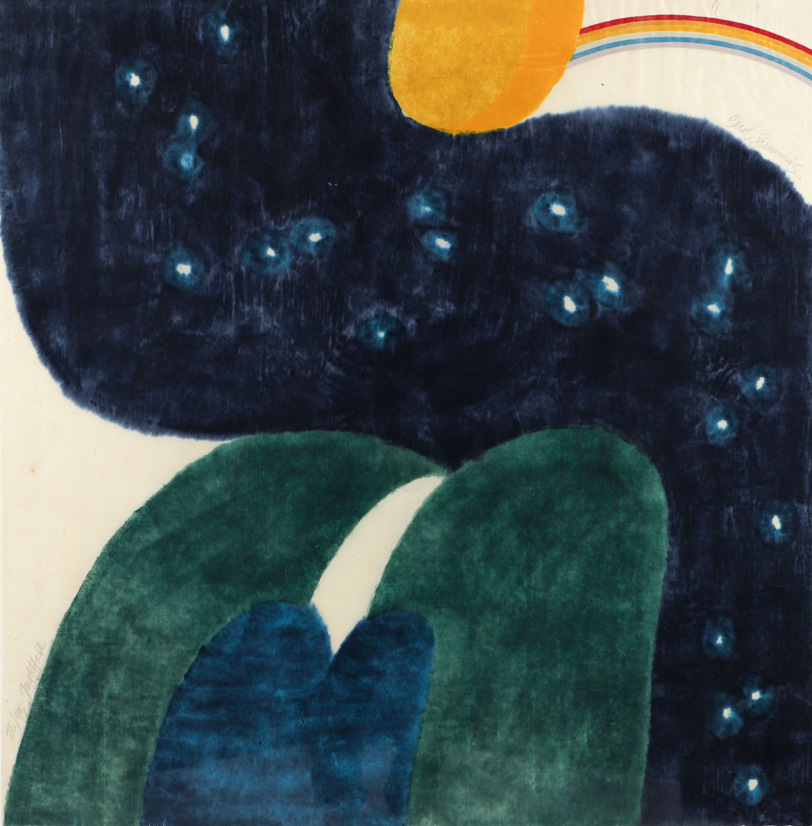 Carol Summers Nightfall Color Woodcut Signed 1975 (1 of 8)